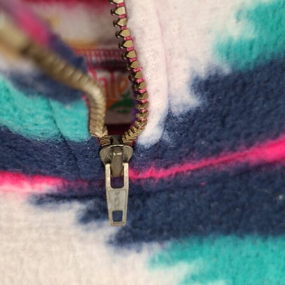 Vintage Aztec Navajo Pink Green 1/4 Zip Fleece Jacket Palettes - Picture 6 of 6